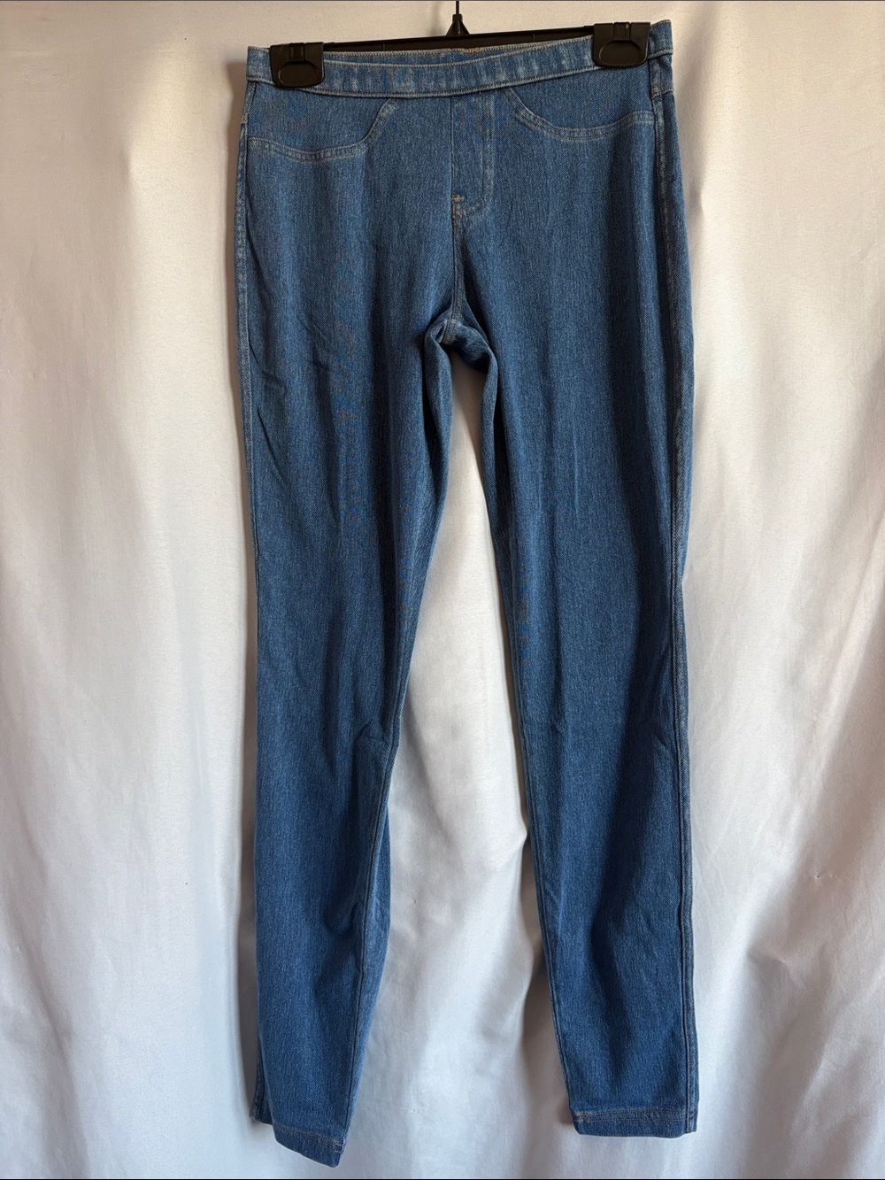 Blue Denim-Look Leggings